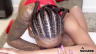 Rubbing juicy cunt clitoris to love button