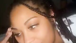 Local thot gets nutted on during the time that on the phone with her BF