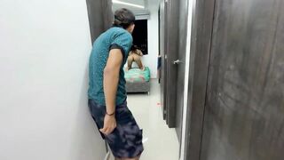 I screw my roommate hard whilst this babe looks out the window and I make her lascivious until I bang her very hard and very precious hl