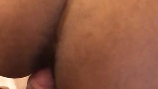 POV Rough Interracial Couple Ebony Booty Bent over on Chair