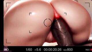 Quick, Fill My Butt - Anal Creampie By A Giant Ebony Dong - Interracial Gaping Butt - [AI Porn]