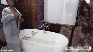 Petite Sexually excited Ebony Servant Takes Monster Meat