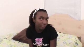 Breasty black angel gets finger drilled