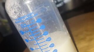 Pouring breastmilk, are u hungry?