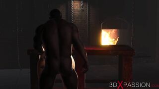 Hawt ball gagged blond has anal-act of love with BBC in the basement