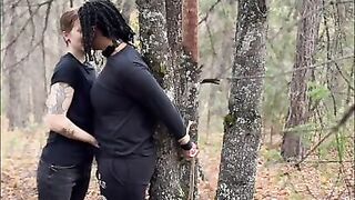 Bound to a tree, Teased, not allowed to cum