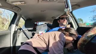 trying to keep it on the road whilst my hawt wife blows me