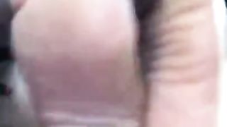 Latina gives Sexy Footjob to BBC makes him Cum