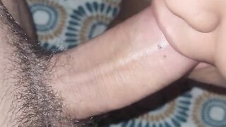 Ebony maid cleans her boss's massive penis with a unfathomable mouth