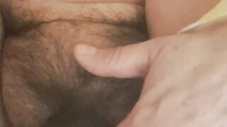 stepmother in costume and out of underclothes in the bath touches herself