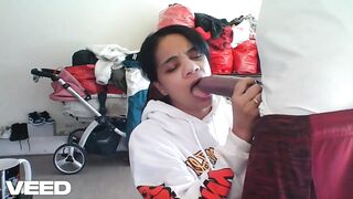 SUPREME HAWT NICE-LOOKING QUEEN GIVE LARGE WANG FELLATIO-JOB TO BROWN RAMROD