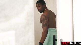 Tiny large booty ebony Olivia Jayy was spied in the shower by dude ally