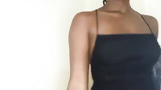 Sinless black cutie takes off her hawt underclothes for her boyfriend