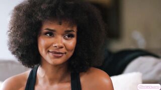 Black honey having lesbo 3some with bff and roommate