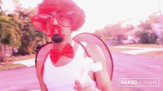 Cupid bangs Large ass Black Jayla Foxx with his wang made of Love