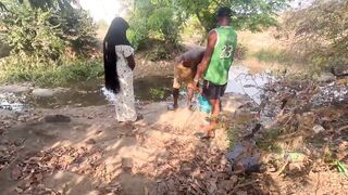 Outside banging this shy village hotty