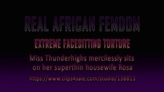 Thunderthighs Extreme Facesitting on her Petite Househelp Rosa