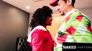 Large Ass Black Baddie banging her Latin Lover during the holidays