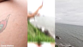 Beach bitch: Anne's large booty, moist screw and surprise spunk flow