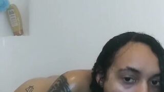 Black showers and unfathomable mouths vibrator til this babe chokes