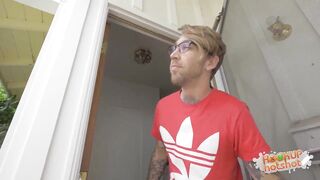 Unfathomable Throating Darksome Date Sarah Banks Smokes Bryans White Penis!