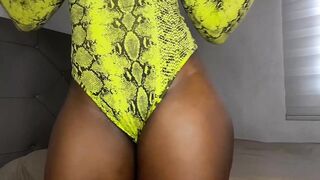 big beautiful woman Large booty Baltasar Engonga get soo concupiscent in her kitchen and comes and plays with her twat in her