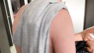 I discover my stepsister comforting herself with her sex tool and I take advantage of it to stick my hard rod in her.