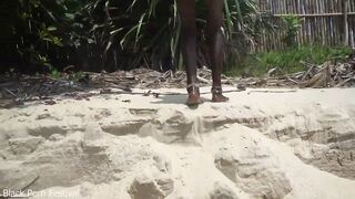 Slim zulu chick with ideal titties getting drilled whilst bathing in the river