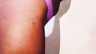 ROUND BUTT BLACK PULLS HER LENGTHY CLITORIS IN A DISROBE DANCE , THAT BABE BOUNCES HER HAWT AFRO BUTT
