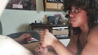 African Black Shonda jerks out a large nut from BWC