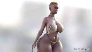 Afro tribe princess model leopard print bikini - sassycomics