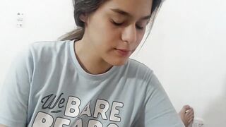 I convince my shy stepsister to let me bang her hard in the booty whilst this babe looks at the mountain.