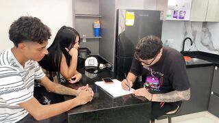 Unemployed hotty asks her concupiscent boss to perform anal tests on her and give her a promotion to maid.