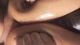 Oily large tits banged