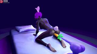Zuri, the Hawt Bunny Beauty, Squirts Hard in a Dream Carrot Machine Play