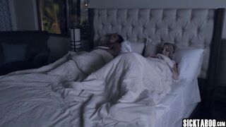 Black lesbo Zerella Skies banged tiny golden-haired teen Britt Blair and sexy sweethearts enjoyed twat licking