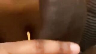 Black hottie likes BBC cum