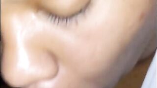 Sloppy juicy oral-sex from large breasted sweetheart