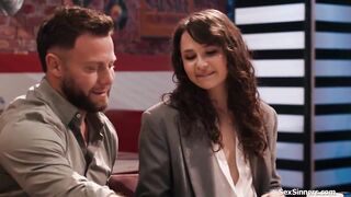 Tiny GenZ sweetheart Liz Jordan quickly takes away any doubt her BOOMER date has about the age difference when that babe gives him a public tugjob in the diner