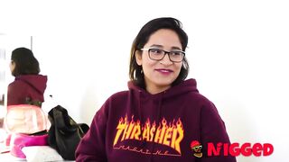 Interracial group-sex with Latin chick Lana Villafuerte. three large-cocked ebony lads for this nymphomaniac at Nigged