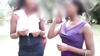 Good looking Ugandan babes go filthy in a chap hotel shower