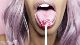 Lengthy Tongue Black Vixi Vee Sucks FULL