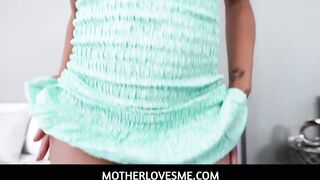 Black stepmom rides her stepsons large dong and groans in delight