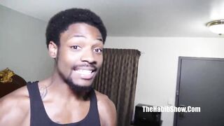 stretch3x large ebony rod on a darksome black butt and vagina