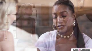 Love2Lick.com - Tiny blond gets assured and kisses her black bff.That babe sucks her large bazookas and gives her blow job-sex.The breasty brunette hair licks her vagina and they trib