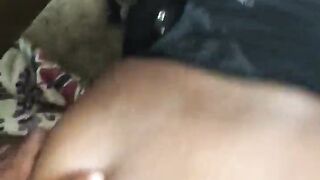 Black large ass thot screws during the time that mamma is home on the floor horny ho