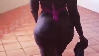 Large booty ebony mother i'd like to fuck walking around hotel