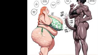 Black Futanari discharges Lumpy semen from her Curvy Weenie