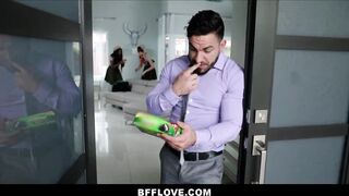 Youthful Thick Lalin girl And Ebony Cutie Scouts 3some With Customer