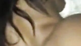 Lesbo black thong-on